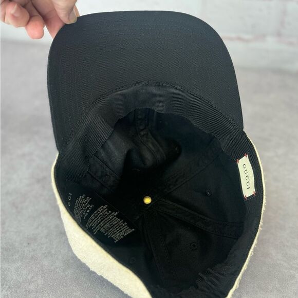 Gucci Terry Band Logo Print Baseball Cap Hat Large - Picture 9 of 13